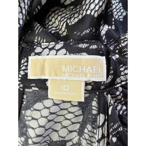 Michael Kors 100% Silk Floral Black and Silver Halter Top Size 10 - Picture 6 of 6